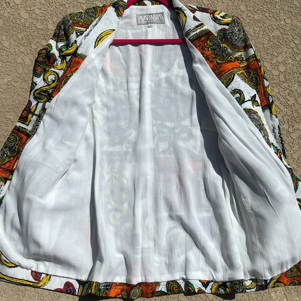 Vintage Platinum by Dorothy Schoelen Colorful Blazer Oversized Artsy Size Small - Picture 11 of 13